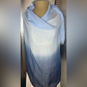 Fraas The Scarf Company Lightweight Ombré Gradient Blue White Wrap Has Flaw